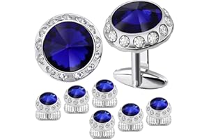 HAWSON Birthstone Tuxedo Studs and Cufflinks Set for Men's Suit Tuxedo Formal Dress Shirt Wedding Business Party Accessories