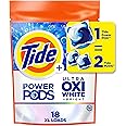 Tide Power PODS Plus Ultra OXI White and Bright Laundry Detergent, Advanced Stain Removal and Whitening Power, 18 Count, Tide Pods Laundry Detergent, Laundry Pods Detergent