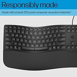 HP 480 Comfort Wired Keyboard - Plug & Play