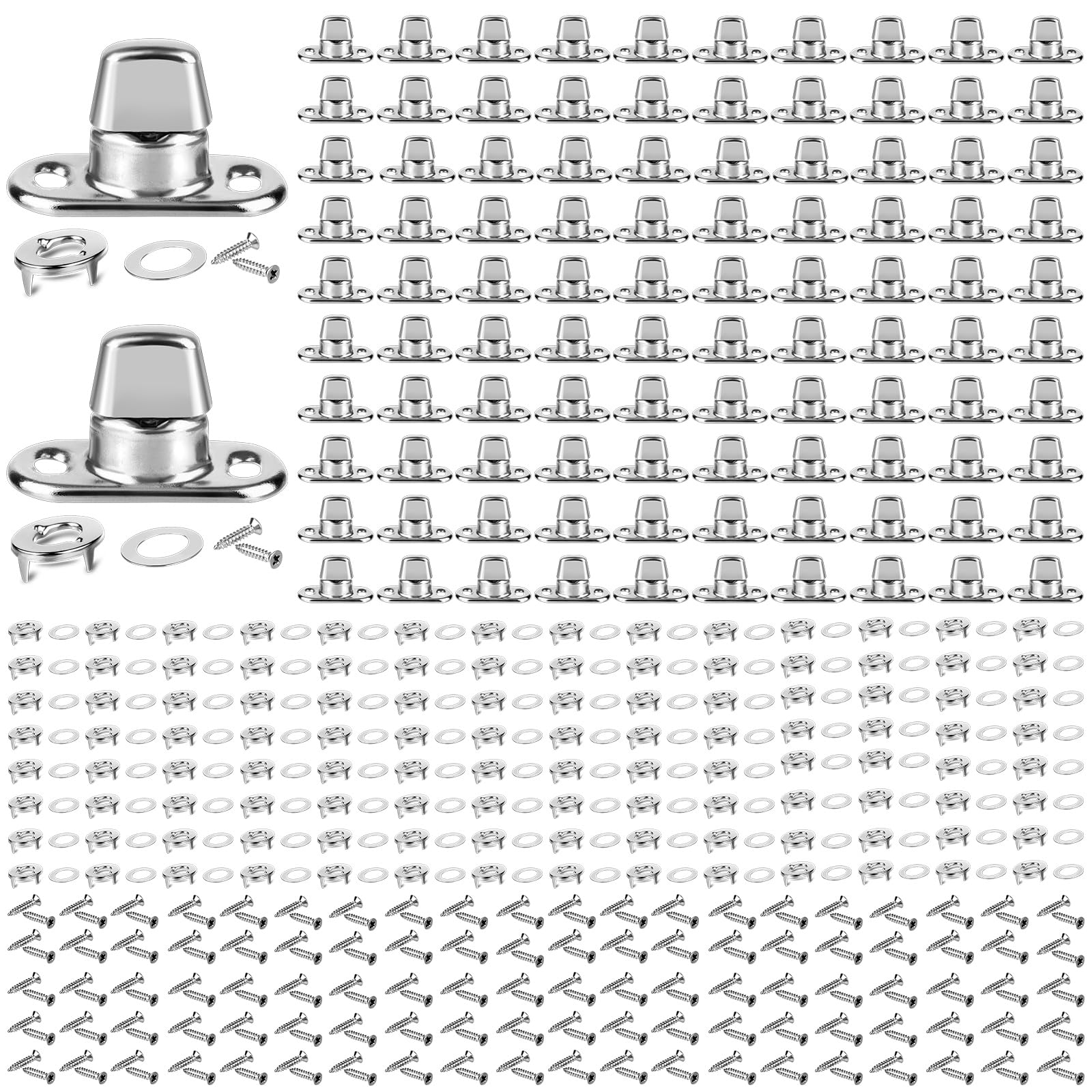 Photo 1 of 100 Set Grade Twist Lock Fasteners Turn Button with Eyelet and Stud Marine Grade Twist Lock Fasteners Mounting Screws for Canvas Marine Boats Sailboats Fastener Turn Buttons