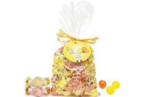 Perle di Sole Italian Hard Candy - Assorted Orange & Lemon Drops with Fizzy Filling (17.6 oz | 500 g) Italian Candy Individually Wrapped - Citrus Candy