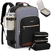 LOVEVOOK 40L Travel Backpack for Women & Men, Airline Approved Carry On Luggage with 3 Packing Cubes, TSA Overnight Bags, Waterproof Personal Item Bag, Weekender Essentials Backpacks fits 17" Laptop