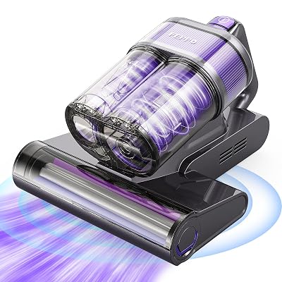FEPPO Mattress Vacuum Cleaner, 4-in-1 Bed Vacuum Cleaner PRO, 16KPa Handheld Vacuums with 253.7nm UV-C Light, 40,000 Beats/Min Tapping, 140°F Hot Air, HEPA Filter for Bed, Sofa, Crib(Corded, 550W)