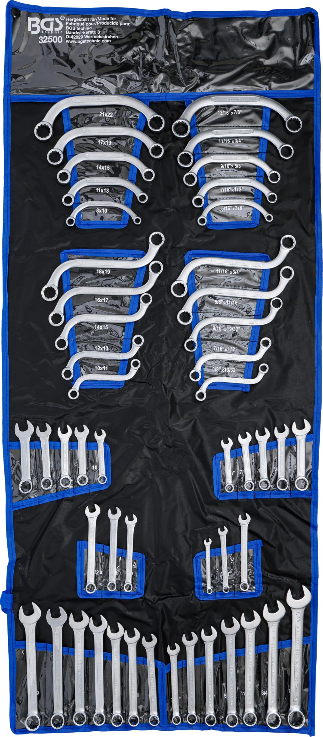 BGS 32500 | Combination Spanner Assortment | Inch / Metric Sizes | 50 pcs.