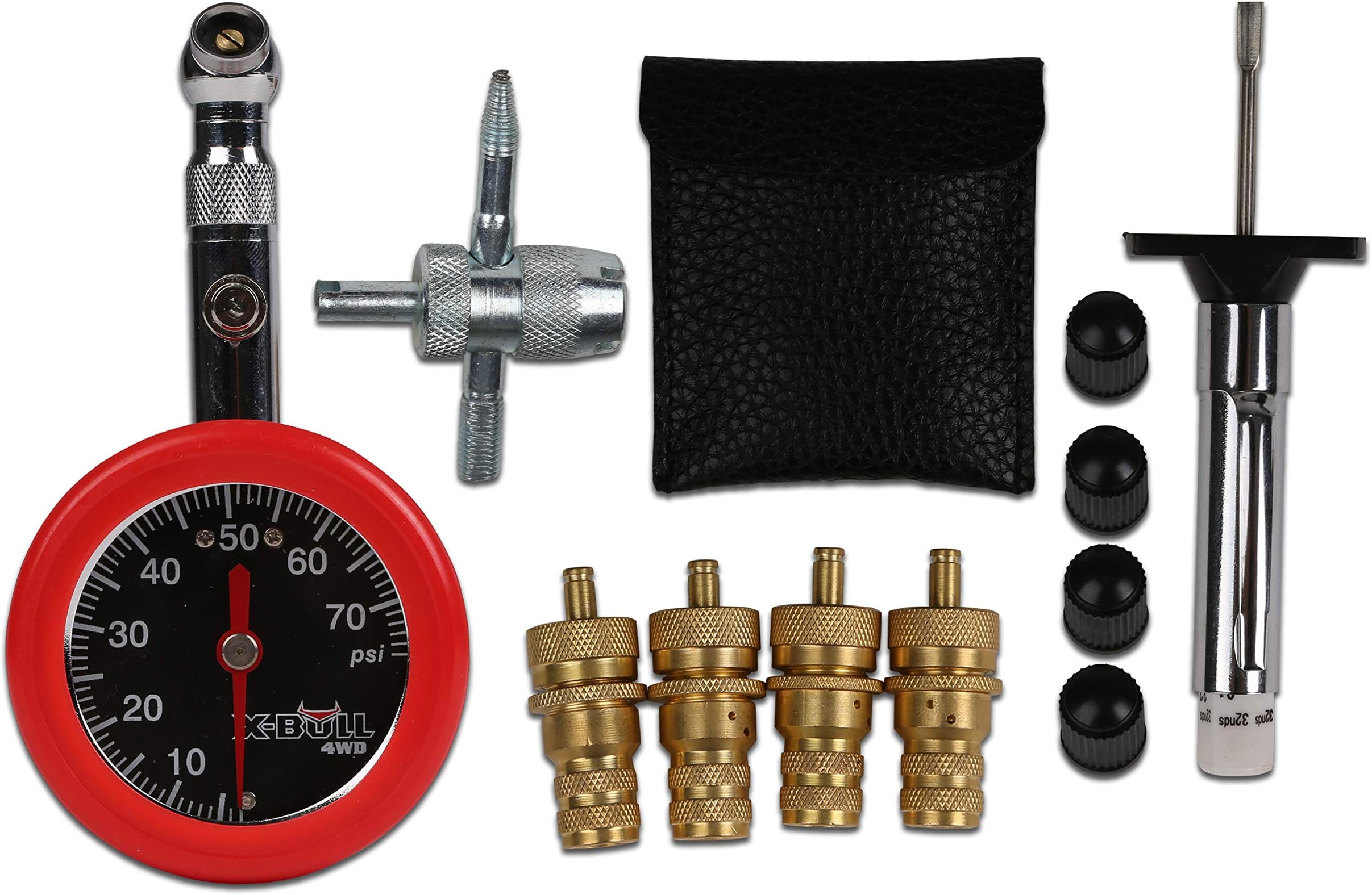 OFFROAD BOAR Tire Deflator Gauge Kit Tire Pressure Gauge Valve Tire Depth Gauge 4WD