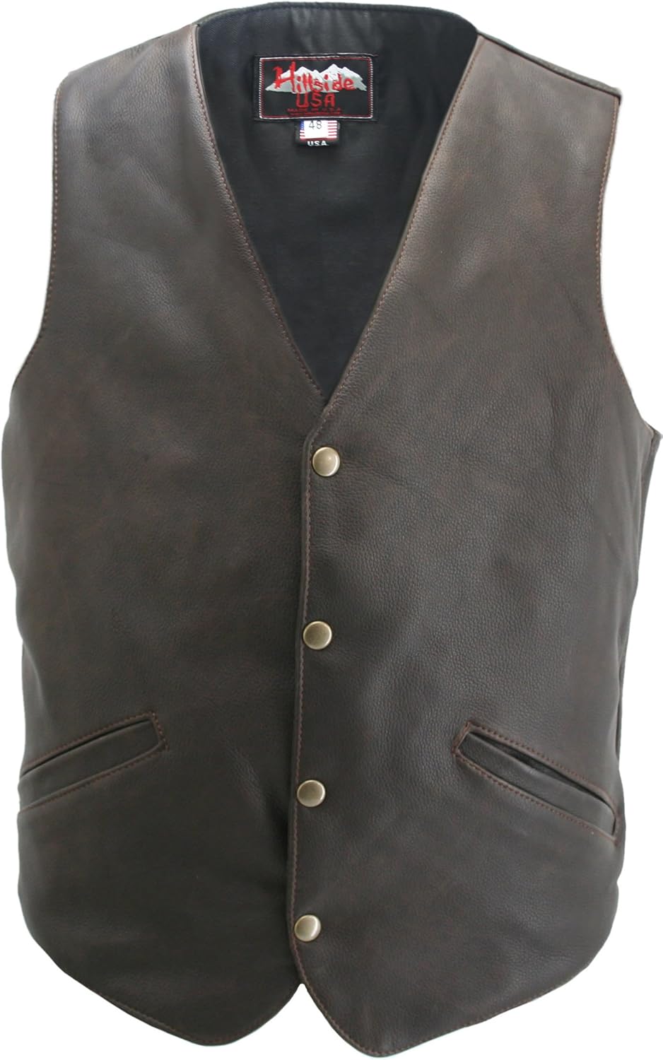 Classic Vintage Leather Vest at Amazon Men’s Clothing store