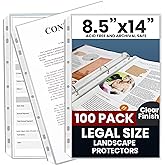 Legal Size Sheet Protectors 8.5x14 for 3 Ring Binder, 100 Pack Heavy Duty | Top Loading, Archival Safe Acid Free Clear Polypropylene Page Protectors, Binder Sleeves, Document Sleeves - Performore