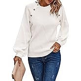 AOVDE Women's Batwing Long Sleeve Sweaters Fall Winter Crewneck Ribbed Knit Warm Tunic Pullover Jumpers Tops