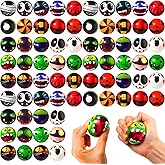 Jenaai 72 Pcs Halloween Stress Balls 2 Inch Mini Squeeze Foam Balls Assorted Designs and Colors Anxiety Stress Relief Bag Fillers Halloween Party Favors Decoration Toy for Adults