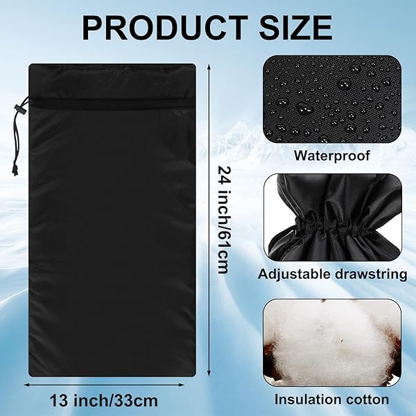 HONOSON 3 PCS WINTER WATER PIPE HEAT SET INCLUDES 38.5″ X 6″ WATERPROOF WATER PIPE HEAT BLANKET WITH CABLE, 13 X 24 INCH OUTDOOR FAUCET COVER INSULATION TAPE FOR WINTER FREEZE PROTECTION HOSE WALL TAP
