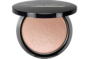 Aesthetica Starlite Highlighter - Metallic Shimmer Highlighting Makeup Powder - Cosmos (Sparkling Rose Gold)