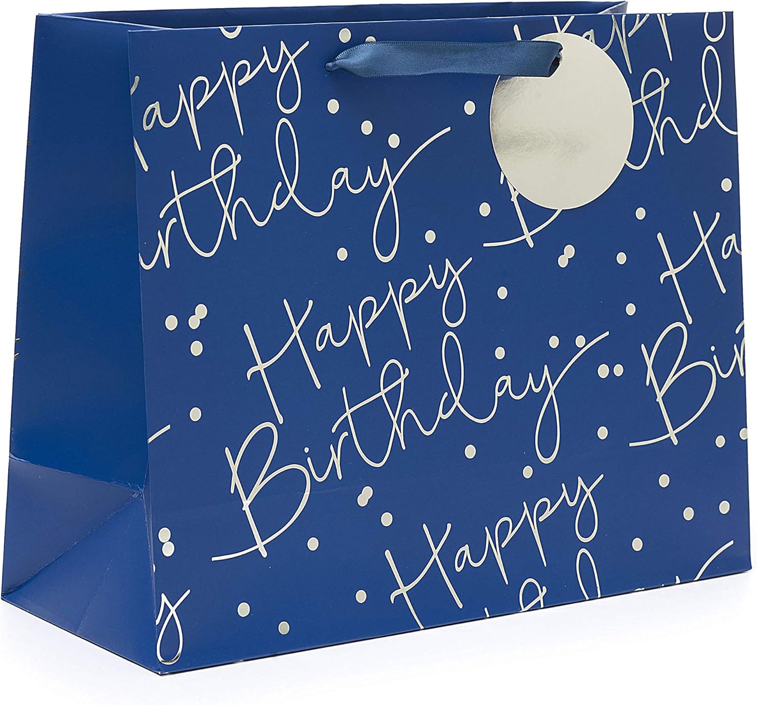 Birthday Gift Bag Large Blue Medium Gift Bag for Him with Foil