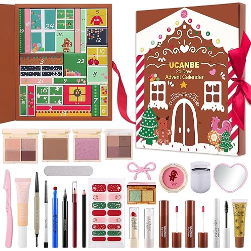 Makeup Advent Calendar 2025, 24 Days Christmas Makeup Sets Gift For Women, UCANBE 2025 Xmas Countdown Calendar Full Makeup Kits Beauty Makeup & Cosmetic For Teens, Girls Gift