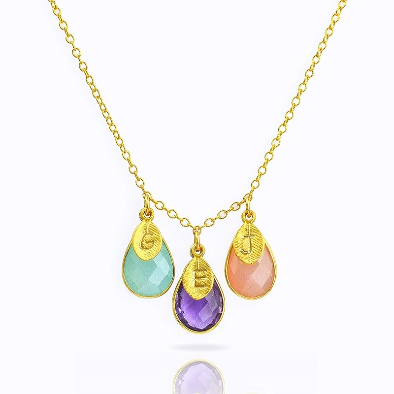 kid birthstone necklace for mom