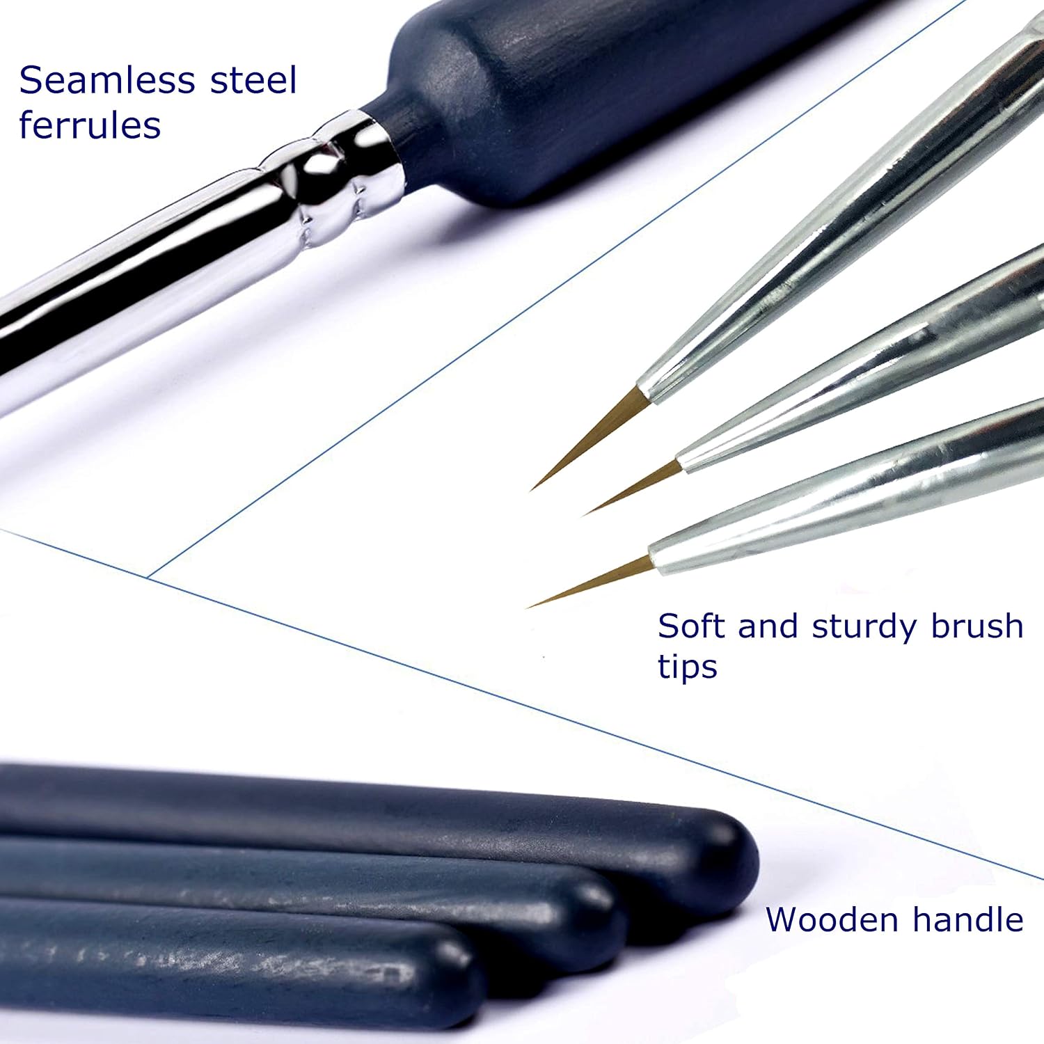 ZKSM 9pcs Detail Paint Brush Set Fine Miniature Artist Painting Brushes with 0, 00 - Image 3