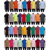 BILLIONHATS 36 Pack Men's Cotton Short Sleeve T-Shirts Lightweight Bulk Crew Tees in Mixed Bright Colors