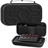 PAWDIARY Switch 2 Carrying Case Black Hardshell Pouch, Portable Travel Bag for Switch 2 Console & Controller, Large Capacity Switch 2 Accessories Bag Storage with 10 Game Card Slots