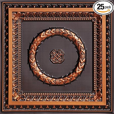 Amazon Com Laurel Wreath Faux Tin Ceiling Tile Antique Copper