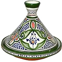 Moroccan Handmade Serving Tagine Exquisite Ceramic With Vivid colors Original Medium 10 inches Across