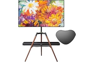 ETHU Easel TV Stand for 32-65 inch Screens - Height Adjustable Tripod TV Floor Stand with ±70° Swivel, Supports up to 88 lbs,