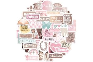 MENIFEND 50 Pcs Christian Faith Prayer Board Stickers, Pastel Inspirational Bible Verse Jesus Quote Stickers, Religious Vision Board Supplies and Kit for Women Faith Journaling and Planner Use