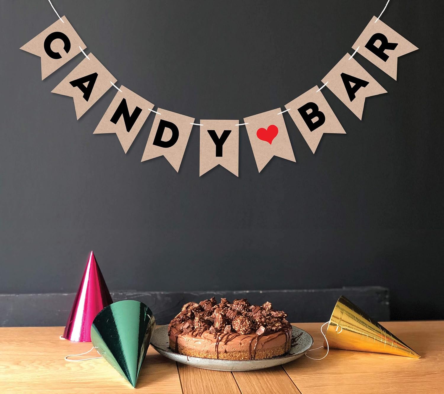 Inkdotpot Candy Bar Rutic Kraft Bunting Flag For Bridal Shower Birthday Party Supplies Pre Strung Photo Booth Props Sign Party Decoration - Image 4