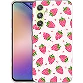 SuzaCase Back Case for Samsung Galaxy A54 5G, Samsung A54 Case with Stylish Strawberry Pink Pattern Design Printed Cute, Sleek Durable Hardshell Protective Case/Cover for Samsung A54 5G