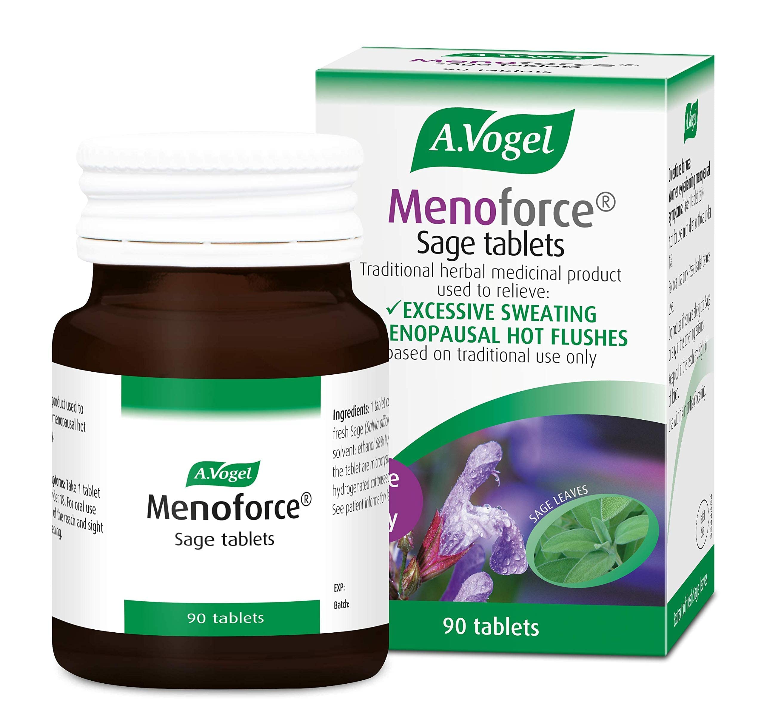 A.Vogel Menoforce Sage Tablets | Menopause Supplements for Women | for Menopause Hot Flushes and Night Sweats | One-a-Day | 90 Tablets