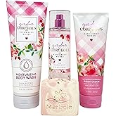 Bath & Body Works Gingham Gorgeous 3 Piece Gift Set - Body Wash - Fragrance Mist - Body Cream - with a Himalayan Salts Springs Bar Soap - Full Size