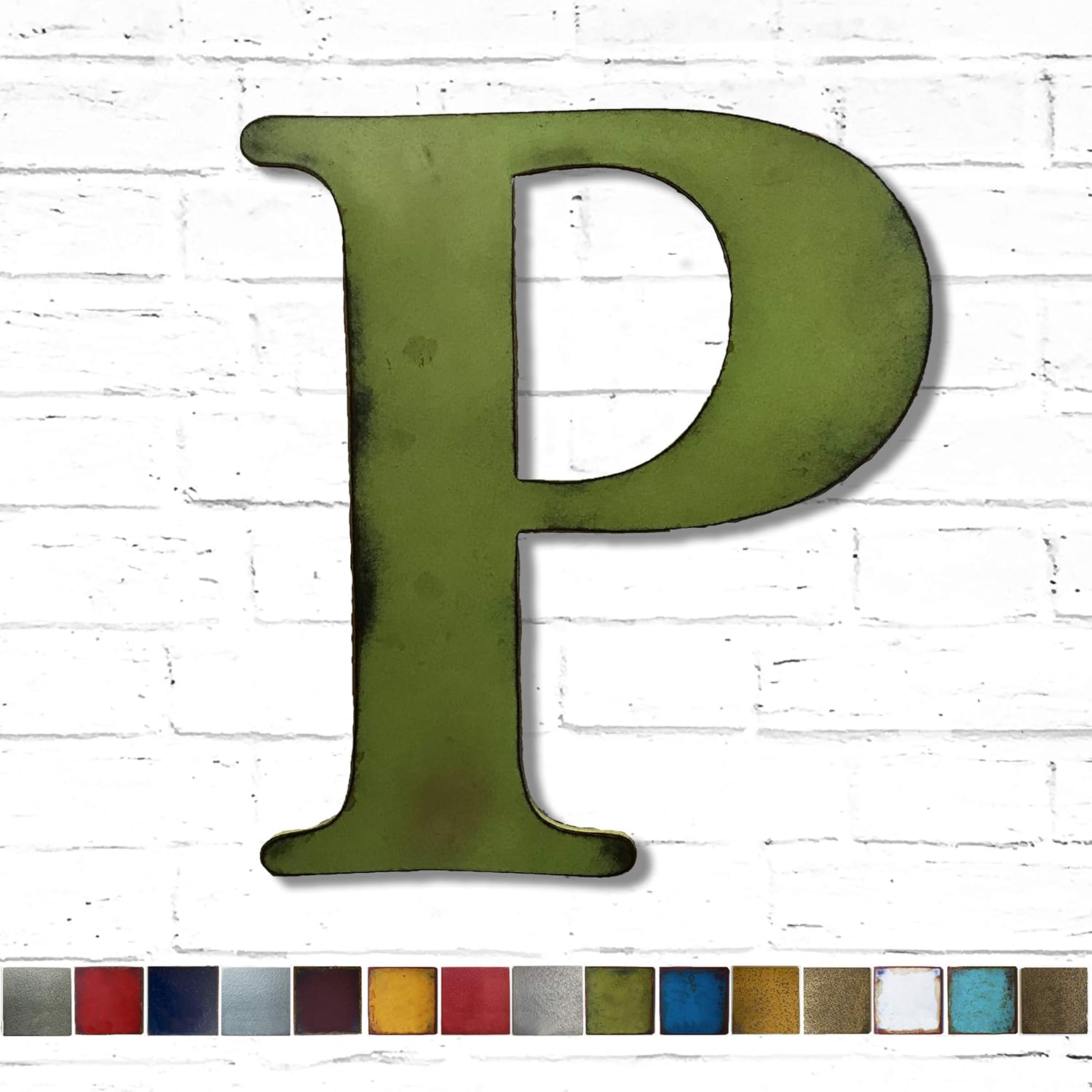 Metal Letter P 8", 12", 16" or 22" inch tall Handmade