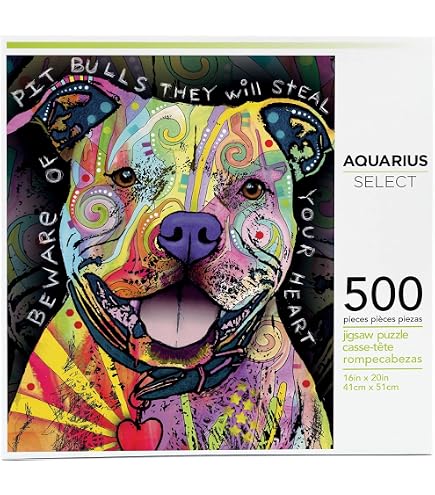 Pitbull Puzzles For Adults 500 Pieces Animal Wooden Puzzles Three ...