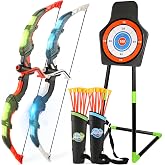 Bow and Arrow Set for Kids, 2-Pack LED Light Up Archery Set for Boys Girls | with 20 Suction Cup Arrows,Standing Target&amp;2 Quivers,Indoor and Outdoor Toy for Kid Age 4-8 8-12 Birthday Gift 3-12 Years Old