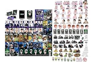 SHAOKUN 54PCS Straykids Photocard and 95PCS Straykids Stickers Gift for Fan Collection (Pink)