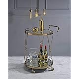 Q-Max 31" Tall Modern Style Serving Cart In Champagne