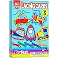 KRAFUN Preschool Beginner First Lacing Card Kit for Kids Training Arts & Crafts, 5 Easy Transport and Cars Lacing Projects, Craft Paper Cards for Toddlers, Fine Motor Skills Toys
