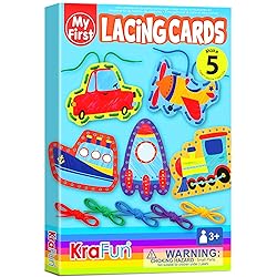 KRAFUN Preschool Beginner First Lacing Card Kit for