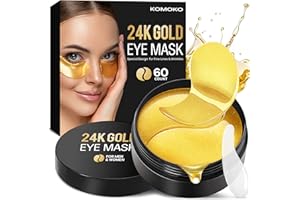 Komoko 30-Pairs 24K Gold Under Eye Patches, Skin Care, Golden Under Eye Mask Anti-Aging Collagen & Amino Acid, Eye Mask for Removing Dark Circles, Puffiness and Wrinkles, Refresh Your Under Eye Skin