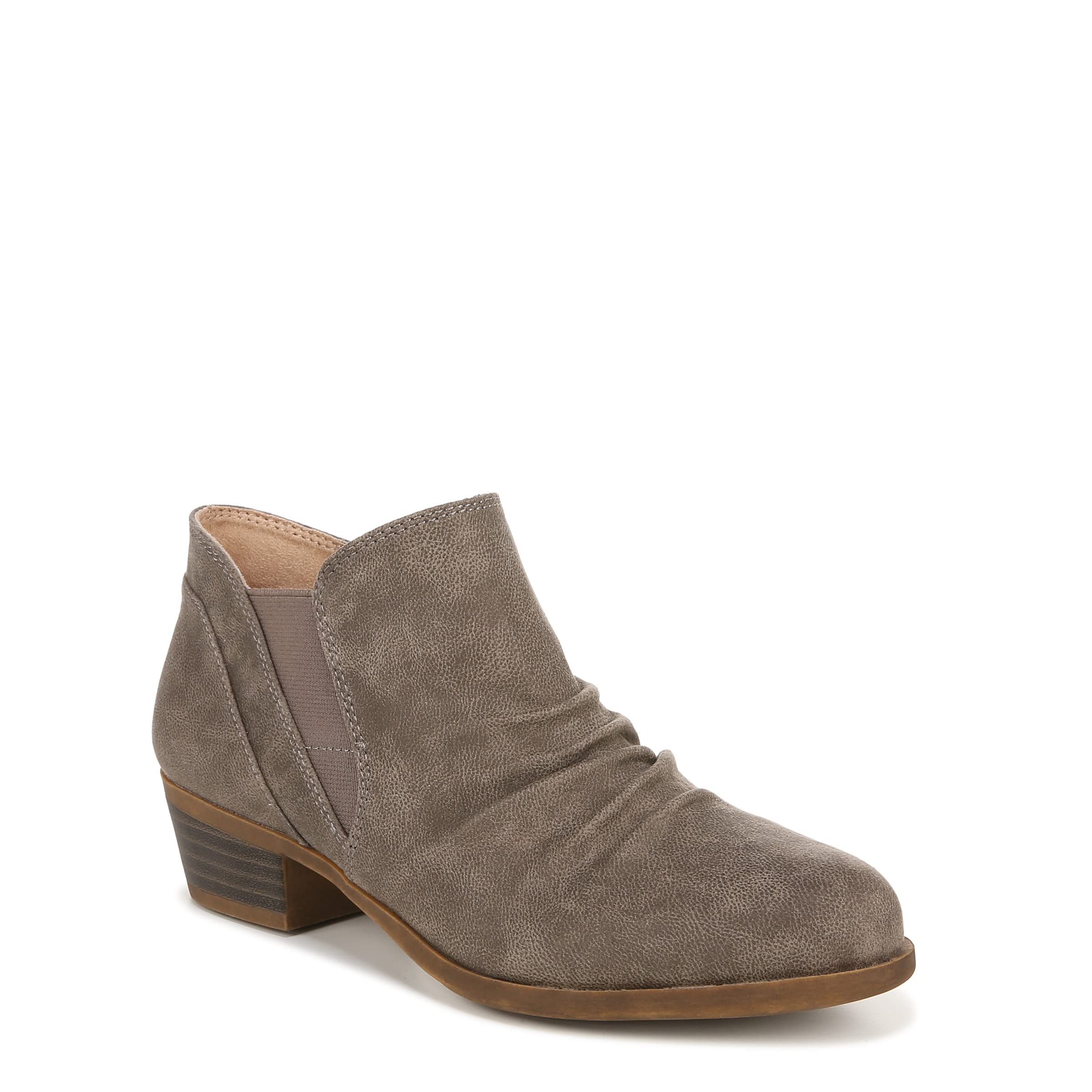 LifeStride Womens Aurora Block Heel Ankle Booties Ash 6 W