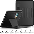 SEYMAC stock Case for iPad 9th/8th/7th Generation 10.2'', Strong Magnetic Auto Sleep Shockproof Case with Absorbing Multi-Angles Stand, Pen Holder, Card Slot (Black)