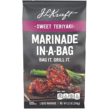 Amazon Com J L Kraft Sweet Teriyaki Marinade In A Bag Liquid Marinade 12 Oz Bag Grocery Gourmet Food