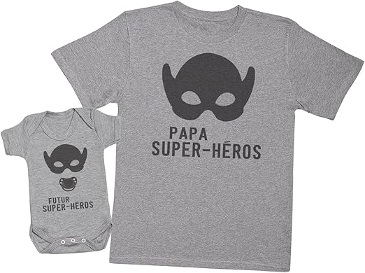 Zarlivia Clothing Futur Super Heros Papa Creez Votre Ensemble Coffret Cadeau Articles Assortis Papa Bebe T Shirt Homme Body Bebe Vendus Separement Amazon Fr Vetements Et Accessoires