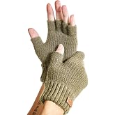 JYUYNY Fingerless Gloves for Women Men, Winter Warm Alpaca Wool Stretch Knit Adult Half Finger Glove for Typing, Driving