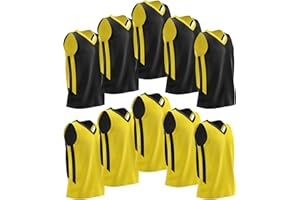 LIBERTY IMPORTS 10-Pack Men's Reversible Custom Basketball Jerseys, Plain Mesh Athletic Sleeveless Shirts Blank Team Uniforms Set