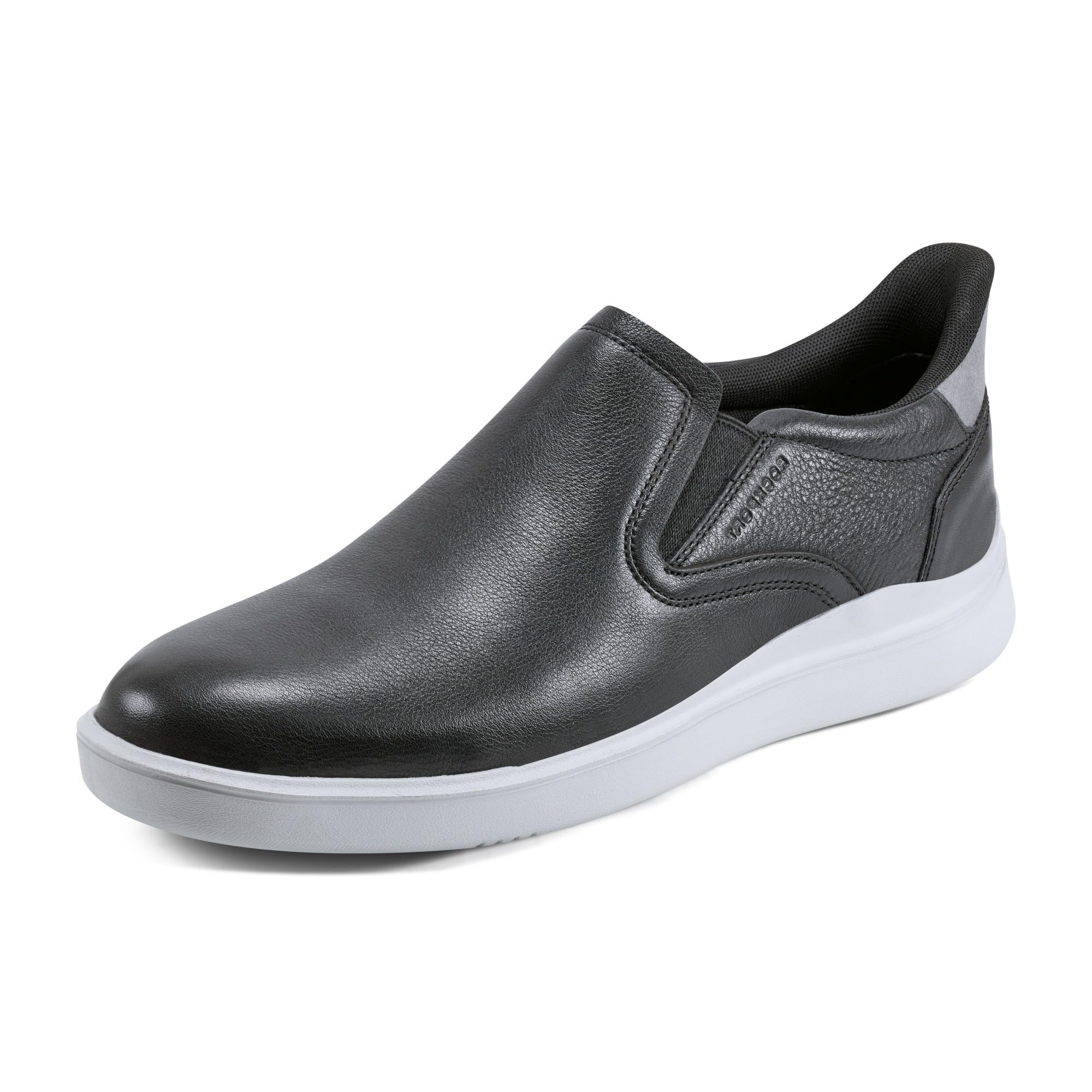 Rockport Men’s Tristen Casual Slip-on Shoes Sneaker, Black Leather, 8