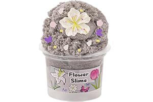 OKAYBEE Flower Flex Grey Cloud Slime Party Favors: Super Drizzly Non-Stick Premade Slime for Kids' Sensory Toys & Gift Giving
