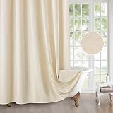 Linen Look Shower Curtain 182x198cm with Metal Hooks Beige view 5