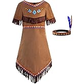 ReliBeauty Girls Native Costume Kids Dress Outfit, 160