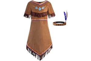 ReliBeauty Girls Native Costume Kids Dress Outfit,130