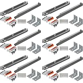 Blum Tandem Plus BLUMOTION 21" Undermount Drawer Slides Kit Full Extension | 6 Kits, Soft Close, Locking Devices, Rear Mounting Brackets and Screws Included, For Wood Drawers, 100lb Load Capacity, Steel