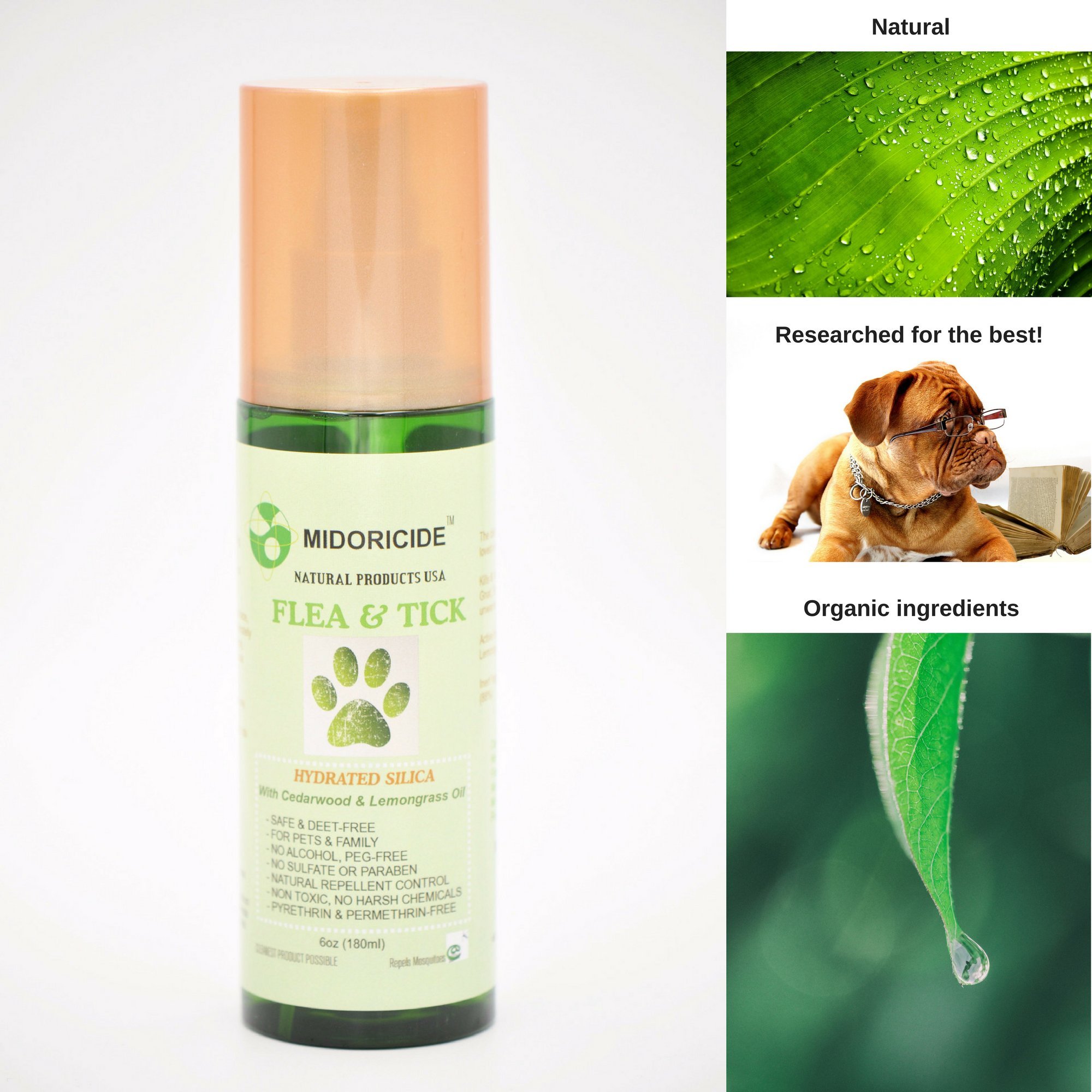 Midoricide Natural Flea And Tick Control Spray For Pets Hydrated